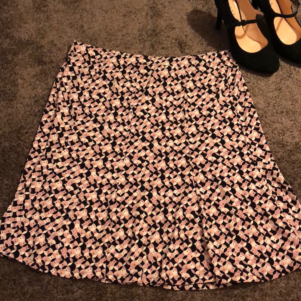 Geometric print A-line skirt